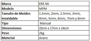 Especificación Técnica Molino Pelletizador Manual